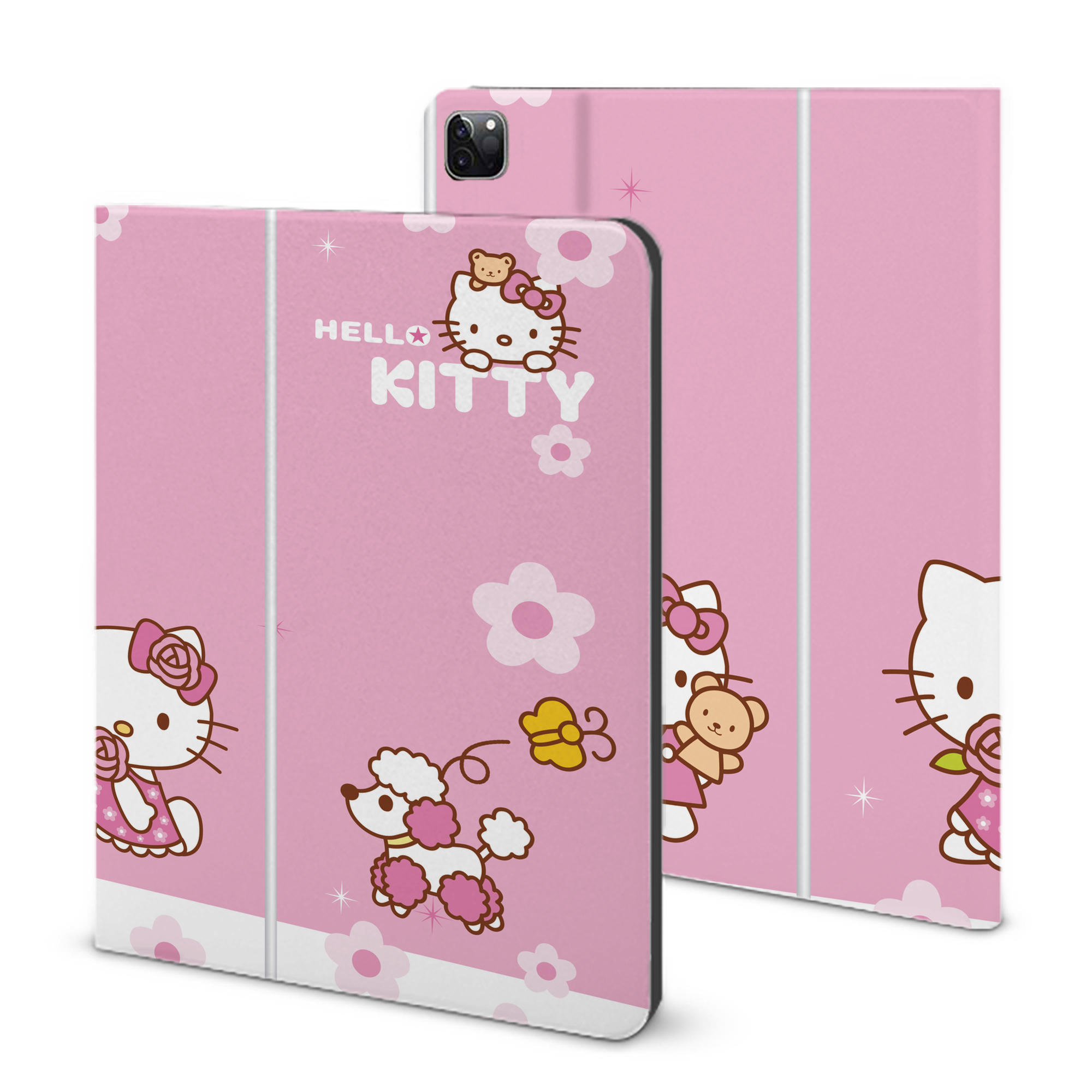 （画像用） Hello Kitty ハローキティ IPad ケース ブック型 PUレザー TPU 耐衝撃 軽量 薄型 ペン収納なし 全面保護 IPad 各モデル対応